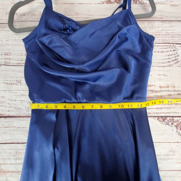 Weissman Blue Fairy Silky High Slit Dress Size ? Whimsy Stretch Leotard Lined - Picture 12 of 15
